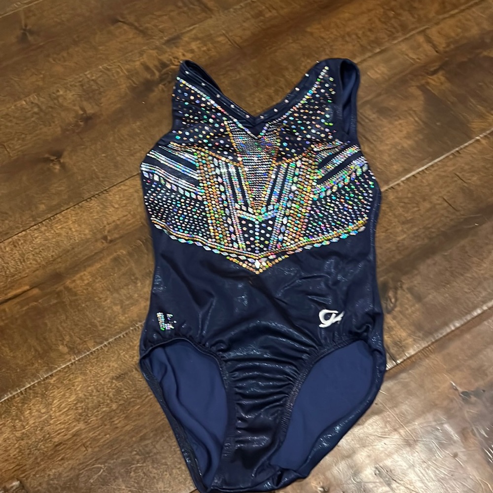 Gold Over American Tour Gymnastics Leotard